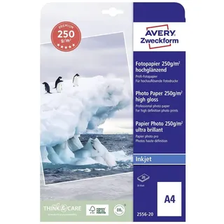 Avery Zweckform Fotopapier 2556-20 DIN A4 hochglänzend 250 g/m2 20 Blatt