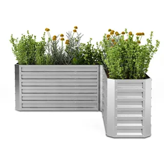 Blumfeldt High Grow Hochbeet 160 x 60 x 60 cm Silber