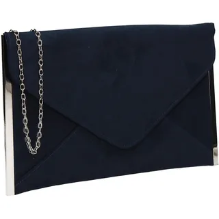 SwankySwans Damen Louis Wildleder Slim Umschlag Party Ball Clutch Kupplung, blau - Blau (Marineblau) - Größe: One Size - Einheitsgröße