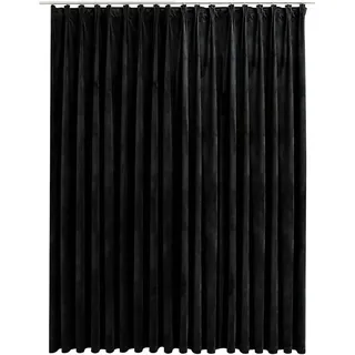 vidaXL Verdunkelungsvorhang mit Haken Samt Schwarz 290 x 245 cm