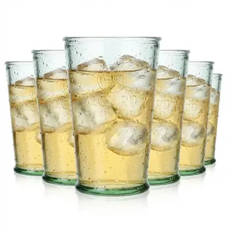 6x Bacardi Rum Glas Rumgläser Gläser Cocktailglas Mojito grün V Form - Transparent