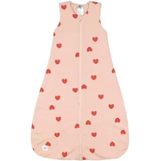 Lässig Baby Schlafsack ärmellos Bio Baumwolle 2,5 TOG/Sleeping Bag Heart peach rose, Größe 62/68
