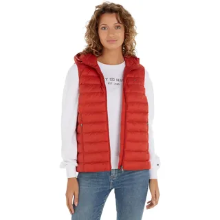 Tommy Hilfiger Damen Weste Padded Global Stripe Steppweste, Rot (Terra Red), S - S