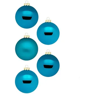Inge Glas Weihnachtskugeln | Schöne Christbaumkugeln aus Glas | 20 Kugeln in Karton-Box | Christbaumschmuck Weihnachtsbaumschmuck Weihnachtsbaumkugeln (Deep Blue | blau Glanz/matt)