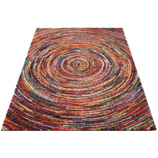 Hochflor-Teppich OCI DIE TEPPICHMARKE "Sixteen Round" Teppiche Gr. B/L: 140 cm x 200 cm, 25 mm, 1 St., bunt (multi) Esszimmerteppiche