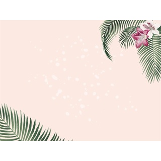 Platzset, Tischset, Platzset abwaschbar - Hibiskus mit Palmenblätter - 4 Stück aus erstklassigem Vinyl (Kunststoff) 40 x 30 cm, Tischsetmacher, (4-St) bunt|rosa