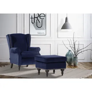 Ohrensessel GUTMANN FACTORY, bunt (blau, türkis, dunkelgrün, rot, moosgrün), B:83cm H:102cm T:87cm, 100% Polyester, Sessel, Ohrensessel