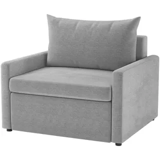 Mid.you Schlafsessel Cologne, Grau, Kunststoff, 92x89x103 cm, Made in EU, Liegefunktion, gepolsterte Armlehnen, Wohnzimmer, Sessel, Schlafsessel
