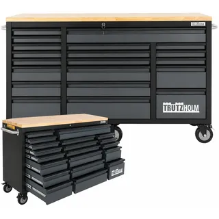 Trutzholm Werkstattwagen Stahl Anthrazit 160 x 91 cm 20 Schubladen unbestückt