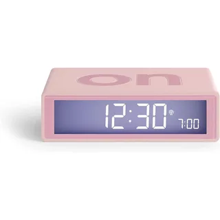 Lexon Design Flip+ Funkgesteuerter umkehrbarer LCD-Wecker aus ABS und Gummi in der Farbe Pink, Maße: 10,4cm x 6,5cm x 3cm