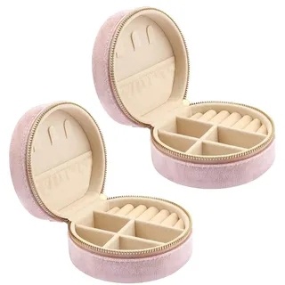 Uxsjakjsd Für Ringe Ohrringe Halskette Aufbewahrungskoffer, Schmuckbox Mini Schmuckorganizer, Kleine Schmuckschatulle Rosa
