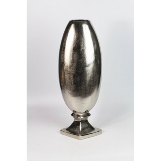 Arnusa Bodenvase edle große Metall Vase Aluminium, Edels Design Pokal Dekovase silber 70 cm 53.5 cm