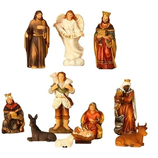 11 teiliges Set Krippenfiguren Weihnachten Krippe bis 8,5cm Maria Josef Jesus
