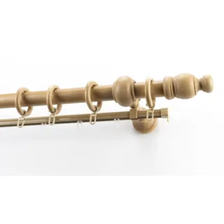 GARESA Vorhangstange 2-läufig Ø 28 mm 130 cm Braun