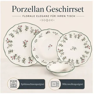 Hermia Concept Geschirr-Set Terra (24-tlg), 6 Personen, Porzellan, 24-teiliges Set bunt