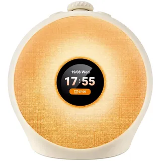 Tageslichtwecker Sonnenaufgang Wecker, Lichtwecker mit 4 Weckzeit, 20 Natürliche Geräuschen,IPS-LCD mit UI-Animationen, RGBW 20 farbige Nachttischlampe, Digitaler Wecker Geschenke Frauen Teens Mädchen