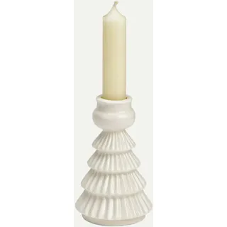 Kerzenhalter Tannenbaum - H 12cm Weiß