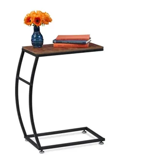 Relaxdays Beistelltisch Industrial Design Braun,Schwarz