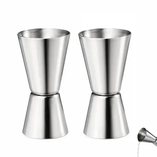 2 Stück Cocktail Messbecher,2cl & 4cl Dual Spirit Measure Cup Jigger | Messbecher Cocktail,Edelstahl Barmaß,Messbecher Für Cocktails,Für Cocktails,Gin,Whiskey,Alkohol,Für Bars Und Zuhause