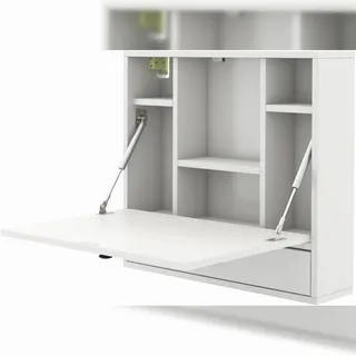 Costway Wandklapptisch, Wandtisch mit Aufbewahrungsfächern und Schublade, Klapptisch, Klapp-Schreibtisch für Computer