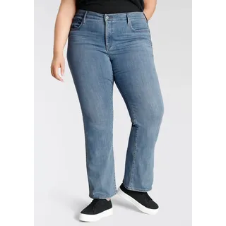 Bootcut-Jeans LEVI'S PLUS "315" Gr. 20 (50), Länge 32, blau (mid, blue, used) Damen Jeans Bootcut Shaping