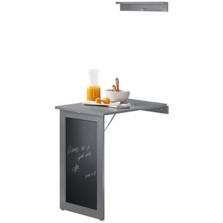 SoBuy Klapptisch FWT20, Wandtisch mit Tafel Esstisch Küchentisch Memoboard grau 50 cm x 76 cm x 76 cm