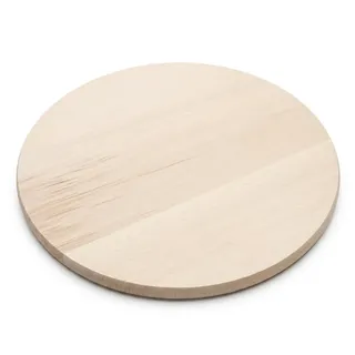 Rundes Pizzabrett Holz Ø 35 cm – Massives Buchenholz Servierbrett & Schneidebrett – Robustes Holzbrett rund zum Schneiden von Pizza, Brot, Käse & Snacks