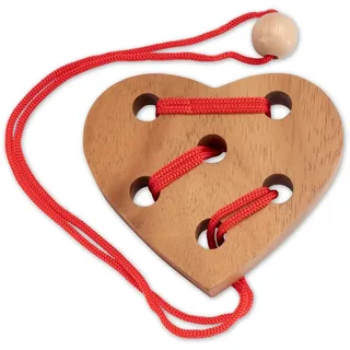 Herz-Puzzle – Schnur-Knobelspiel aus Holz | Geschenkidee mit Gefühl