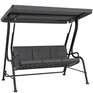 Outsunny Hollywoodschaukel grau/schwarz 3-Sitzer 84A-140BK