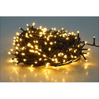 Spetebo LED Weihnachts Lichterkette warm weiß - 20 m / 200 led - Garten Deko Beleuchtung mit Netzstecker Strom betrieben für den Außenbereich