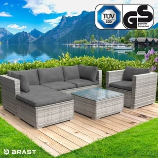 Rattan Lounge Gartenmöbel Set JOY grau