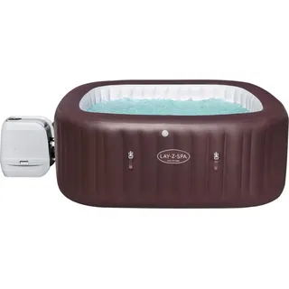 HAF Lay-Z Spa Maldives AirJet | 201 x 201 x 80 cm für 5-7 Personen | Aufblasbarer Whirlpool | Stromsparender Outdoor Pool | Ganzjähriger Einsatz - Grau
