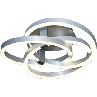 LED Deckenleuchte NÄVE "Divora" Lampen Gr. Ø 55 cm Höhe: 18 cm, grau (aluminiumfarben) LED Deckenlampen dimmbar, CCT, Nachlicht- u. Memoryfunktion, App oder Fernbedienung