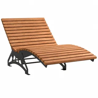 SOTECH Gartenliege Lounger 1180 Edelstahl schwarz gepulvert | Komplettset mit Holzlatten Thermokiefer massiv 1180 x 70 x 39 mm Untergestell massiv 6 mm flexible Wellnessliege Sonnenliege