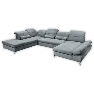 Stella Trading Wohnlandschaft Polyester U-Form 3-Sitzer Grau