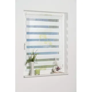 K-HOME Doppelrollo Denia 85 x 150 cm Blume/Grün