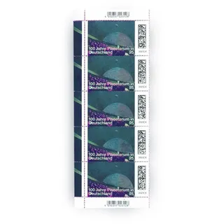 5 Stück 0,95 EUR 95 Cent postfrische nassklebende Briefmarken | Frankaturware Markenset (Motiv: Blick in ein Planetarium...)