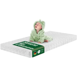 Kindermatratze Babymatratze, Jugendmatratze, atmungsaktiv & waschbarer Bezug, Dreamstar, 9 cm hoch, ohne Spannbettlaken (60x120, 70x140, 80x160, 90x200, 120x200, 140x200) weiß 70 cm x 140 cm x 9 cm