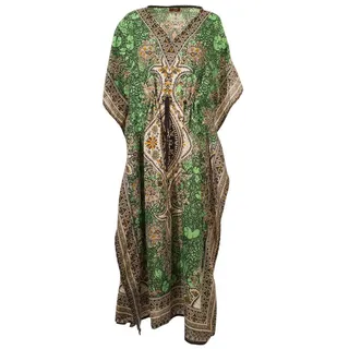 Ethnische Mode Kaftan Lang Orientalischer Stil Polyester Boubou Afrikanisches Sommerkleid Djellaba Frauen Bohemian Beach Beachwear Oversize Kaftan, lime, One size - Einheitsgröße