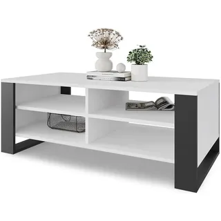 Meble Pitus Couchtisch - Wohnzimmertisch Modern - Couchtisch mit Stauraum 90 x 50 x 50cm - Tisch für Wohnzimmer - Weiß