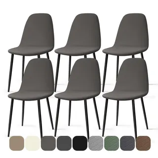 Stuhlhussen 6 Stück Stretch Stuhlhussen für Esszimmerstühle Universal Spandex Hussen für Stühle Abnehmbare Waschbar Stuhlbezüge Stuhl Hussen für Küchenstühle Hotel Bankett (Grau, 6 Stück)-KC