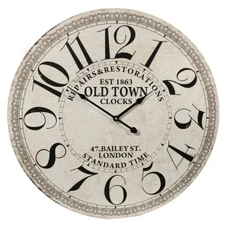 NOOR living Wanduhr, MDF/Holzwerkstoff, beige