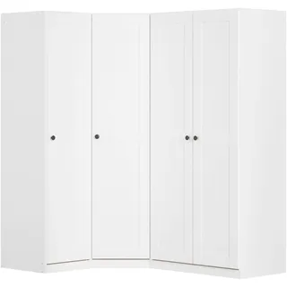 Schrank-Set OTTO HOME "Mehrzweckschrank Aktenschrank Möbel Mietswohnung Schlafzimmer YLVA", weiß (alpinweiß), B:130cm H:197cm T:162cm, Holzwerkstoff, Kastenmöbel-Sets, skandinavischer Style mit Rahmenfront und Knopfgriffen MADE IN GERMANY