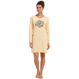 Rebelle Nachthemd Modisches Damen Schlafshirt mit langem Arm (1-tlg) Baumwolle orange 46