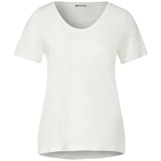 STREET ONE Kurzarmshirt - Basic Damen T-Shirt - Kurzarmshirt einfarbig weiß 36Schneider Fashion Store