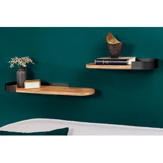 Riess-Ambiente Wandregal 60 x 20 x 10 cm Schwarz/Natur