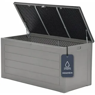 Garden Impressions Auflagenbox Primo Kissenbox Gartenbox Aufbewahrungsbox Garten (Set, Box inkl. Deckel), wasserdicht / abschließbar / wetterfest grau 680 l | 146.4 cm x 74.9 cm x 71 cm
