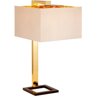 Tischlampe TIAGO in Gold Braun Creme eckig H:62cm Lampe Wohnzimmer Schlafzimmer