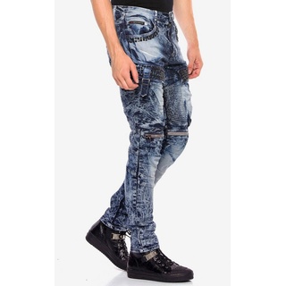 Cipo & Baxx Bequeme Jeans mit Edelstein Taschen in Regular Fit blau 40
