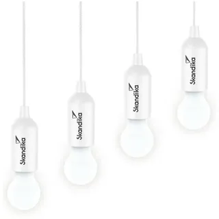 Skandika Campinglampe Narvik | 4er Set, LED Lampe, Pull Light, batteriebetrieben